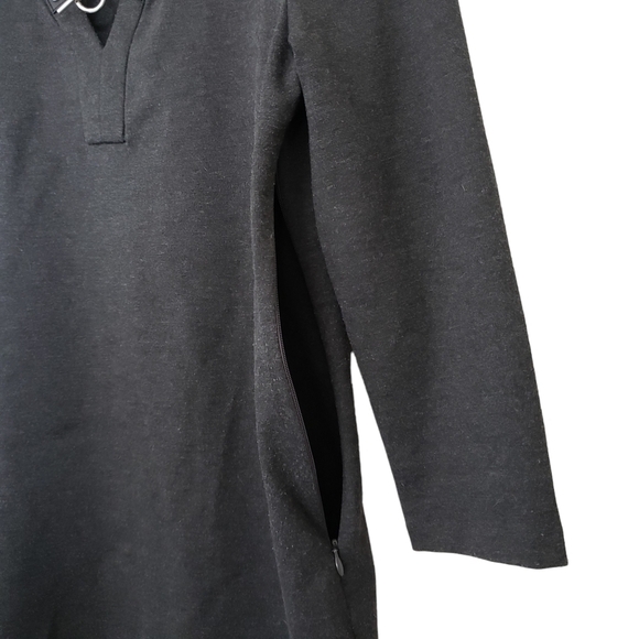 Michael Kors Derby Dark Gray Jersey Long Tunic Top with 3/4 Sleeve - Picture 4 of 8